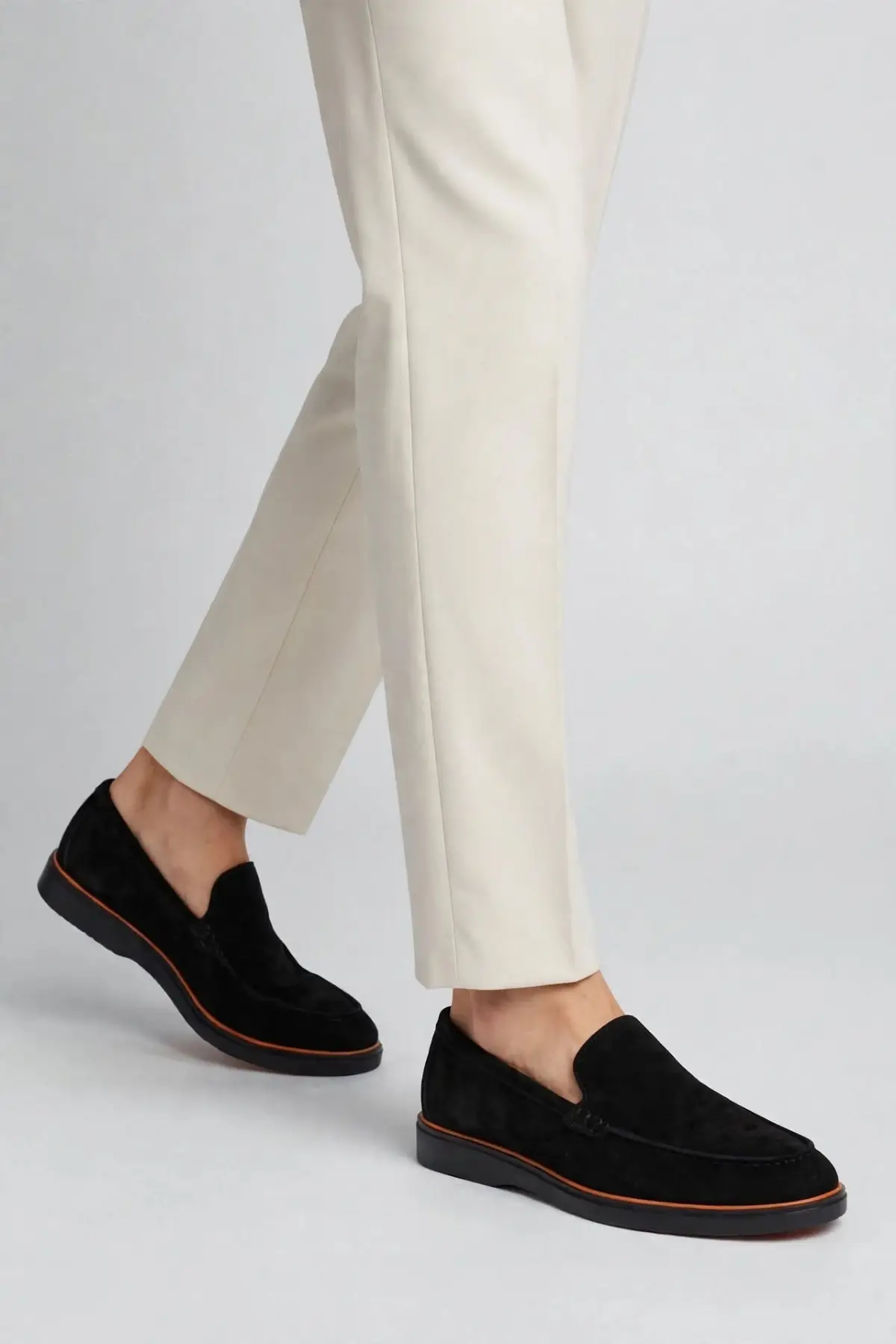 Liza Hakiki Deri Kadın Loafer Babet - SIYAH SUET T:SIYAH