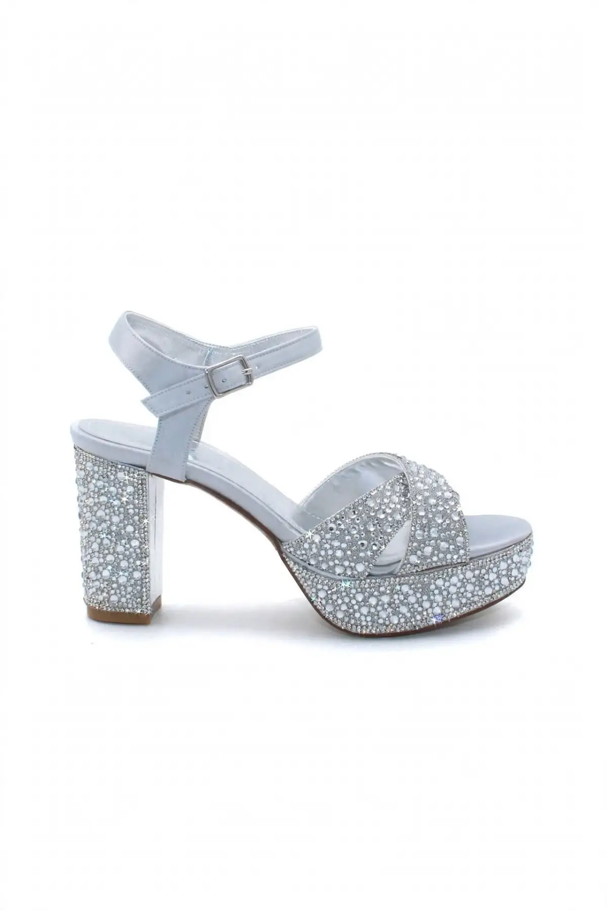 Sainas Taşlı Bantlı 10 cm Kadın Platform